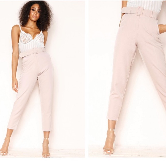 High Waisted Belted Pants - Picture 3 of 4